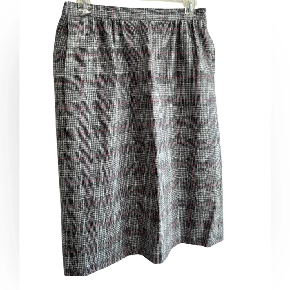 VTG Pendleton Plaid Wool Midi Skirt Womens 12P Lined Pleaded Pockets Made in USA
